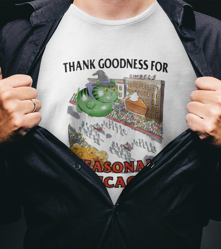 Thank Goodness For Gimbels Cat Thanksgiving Day Parade Seasonal Delicacies T-Shirt