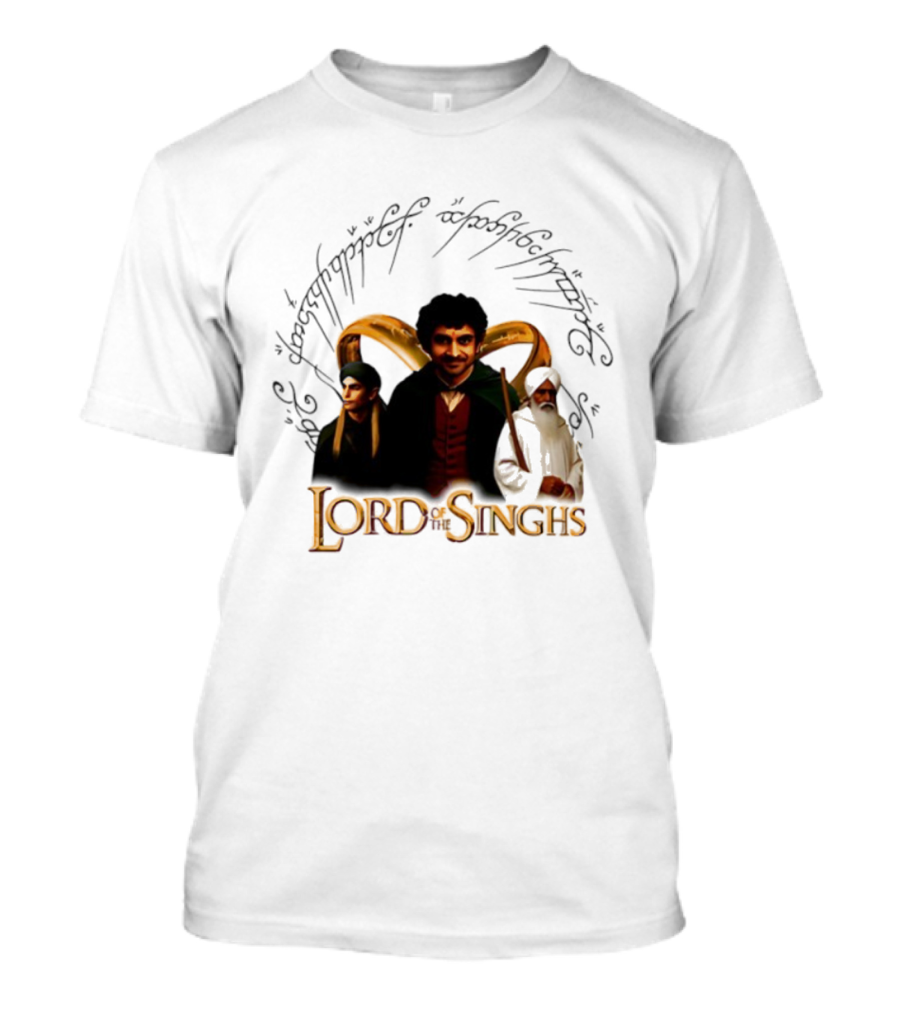 Lord Of The Singhs Fellowship Characters Parody T-Shirt