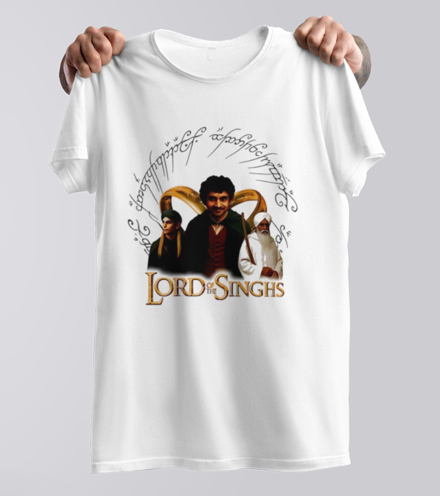Lord Of The Singhs Fellowship Characters Parody T-Shirt