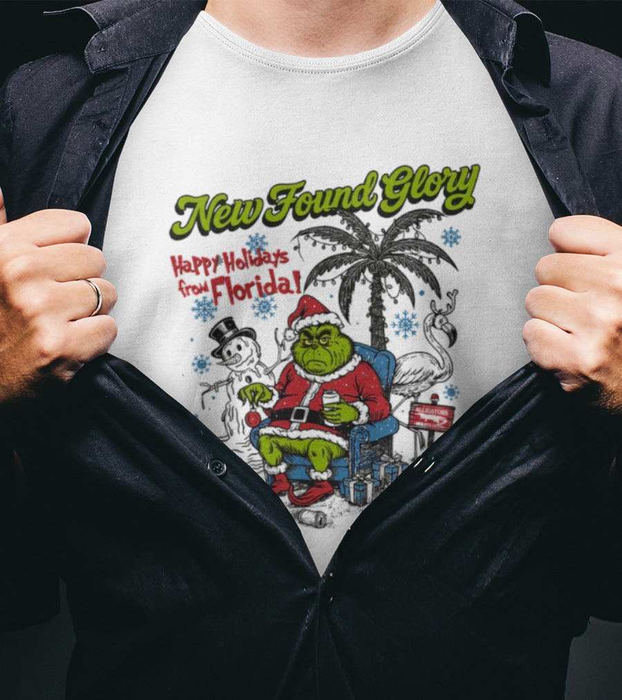 New Found Glory Happy Holidays From Florida Grinch Christmas Scene T-Shirt