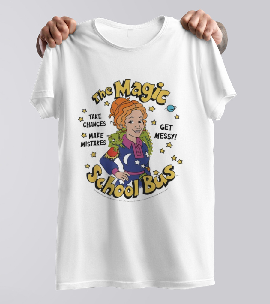The Magic School Bus Ms Frizzle Liz Take Chances Make Mistakes Get Messy Retro Cartoon T-Shirt