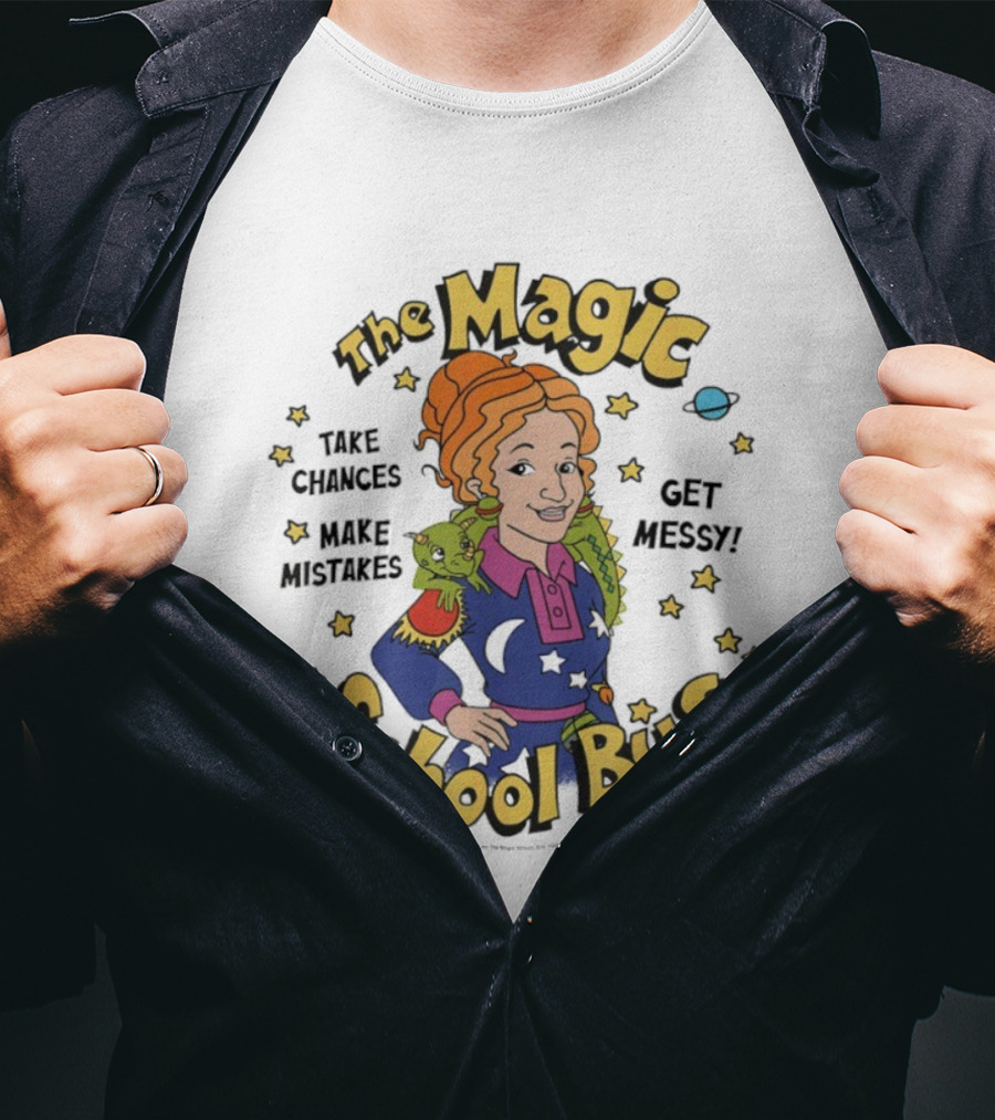 The Magic School Bus Ms Frizzle Liz Take Chances Make Mistakes Get Messy Retro Cartoon T-Shirt