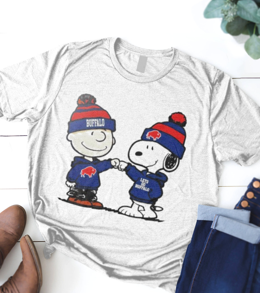 Charlie Brown Snoopy Buffalo Bills Lets Go Buffalo T-Shirt