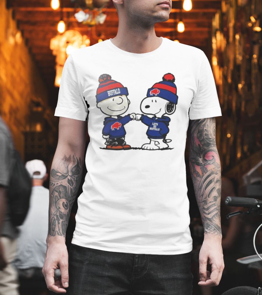 Charlie Brown Snoopy Buffalo Bills Lets Go Buffalo T-Shirt