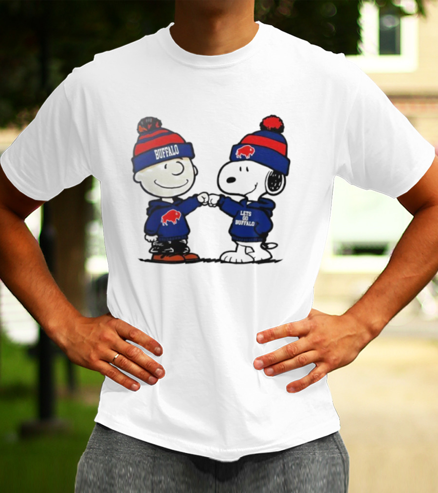 Charlie Brown Snoopy Buffalo Bills Lets Go Buffalo T-Shirt