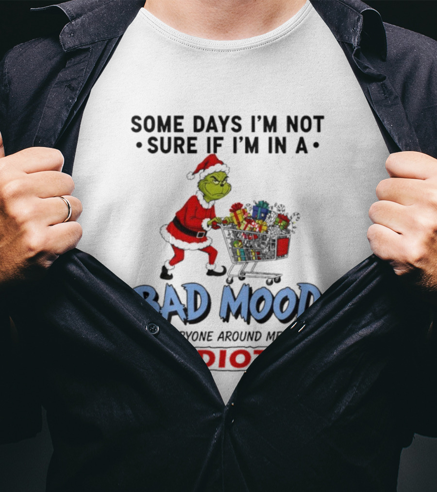 Grinch Some Days I'm Not Sure If I'm In A Bad Mood Or Everyone Around Me Is An Idiot T-Shirt