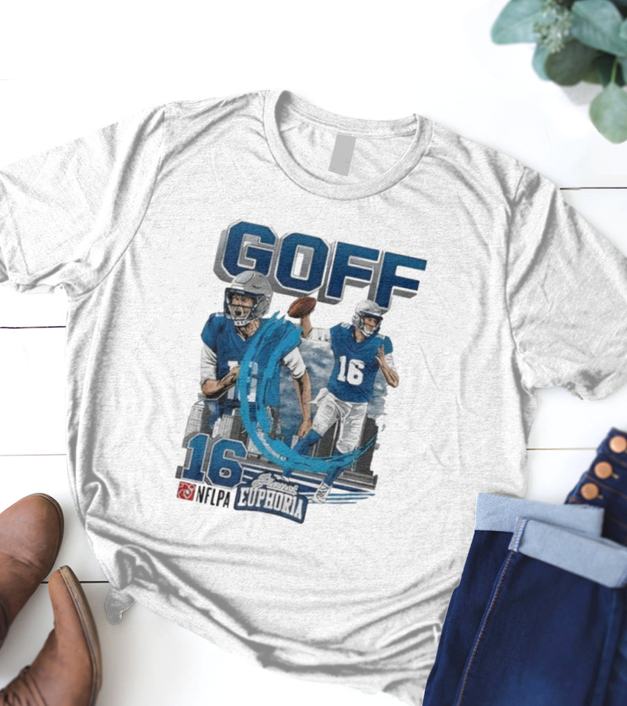 Goff 16 NFLPA Planet Euphoria Football Player Action T-Shirt