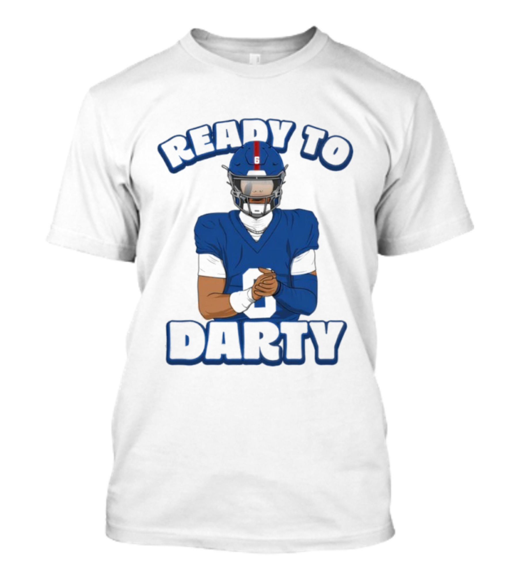 Jaxson Dart Ready To Darty NY Giants Football Illustration T-Shirt