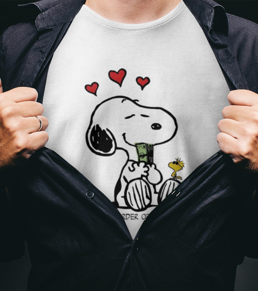 Murder Or Die Snoopy Hearts And Woodstock Cash T-Shirt