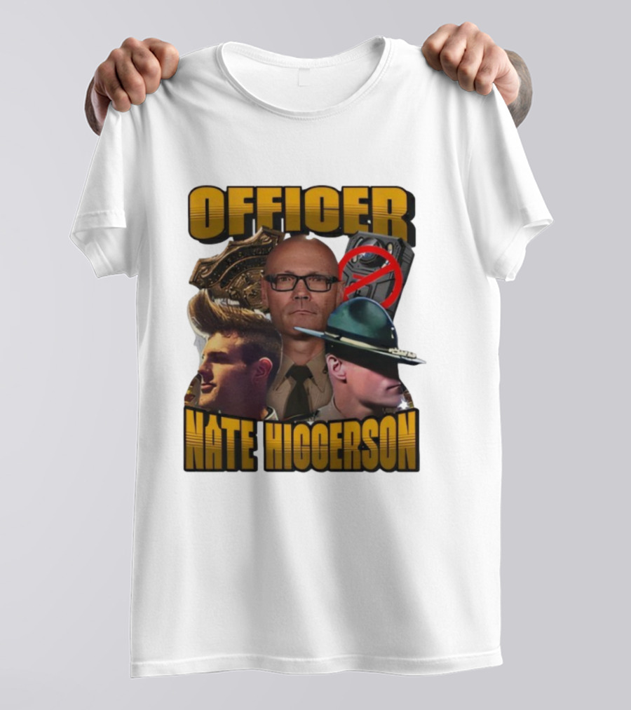 Officer Nate Higgerson Police Badge And Law Enforcement Imagery T-Shirt