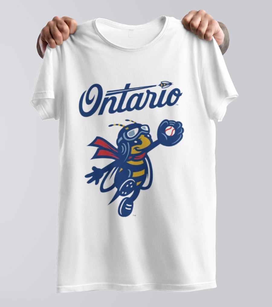 Ontario Buzzers Bee Mascot With Stylish Script And Flying Design T-Shirt