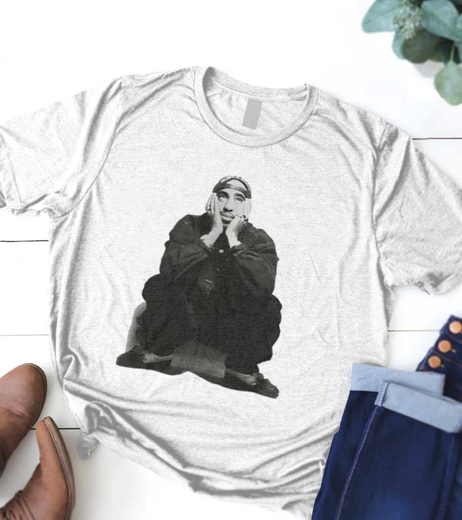 Pedro Pascal Sits Like Tupac Iconic Pose T-Shirt