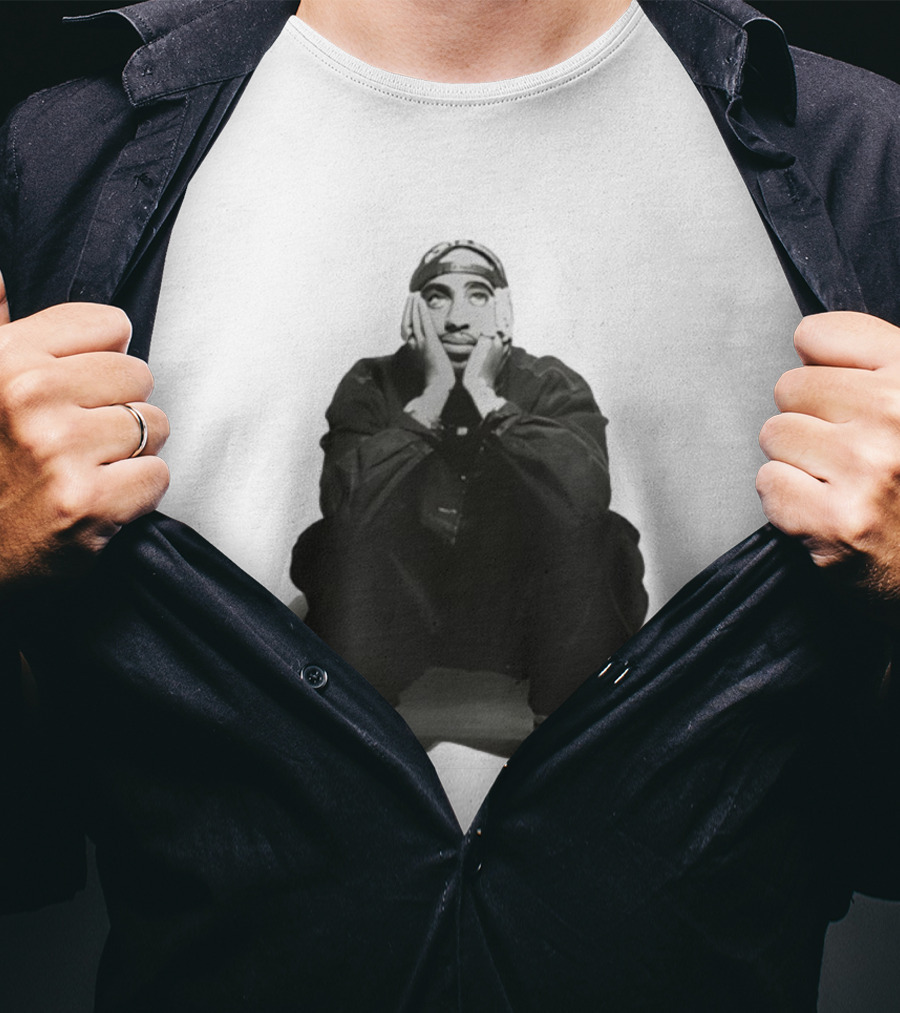 Pedro Pascal Sits Like Tupac Iconic Pose T-Shirt