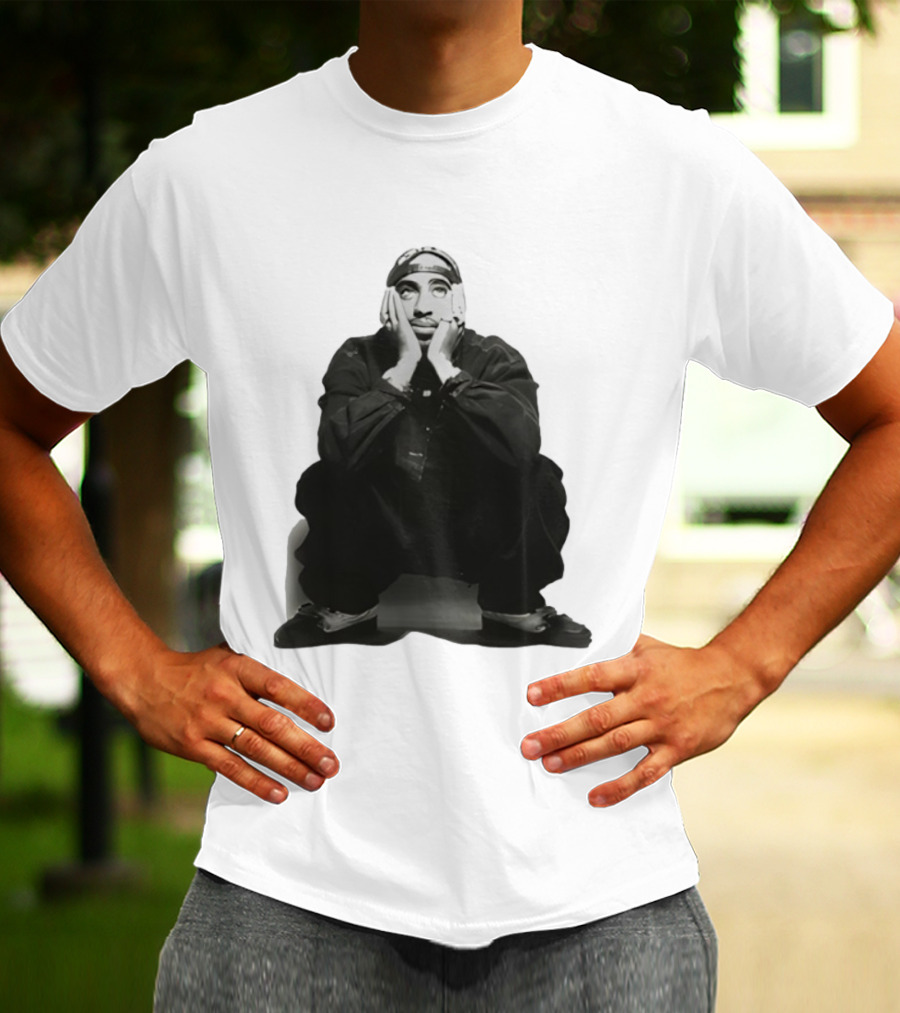 Pedro Pascal Sits Like Tupac Iconic Pose T-Shirt