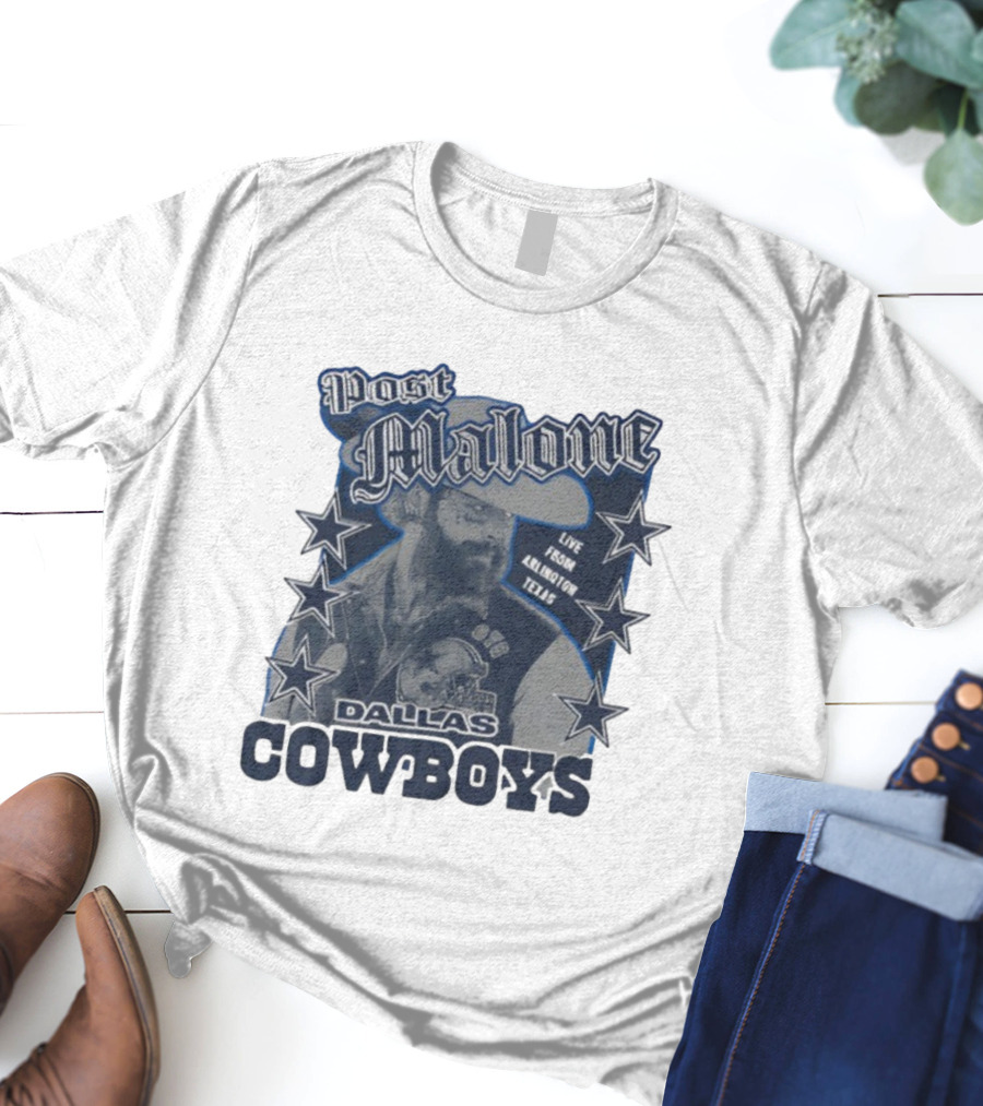 Post Malone Live Dallas Cowboys Arlington Texas Stars T-Shirt