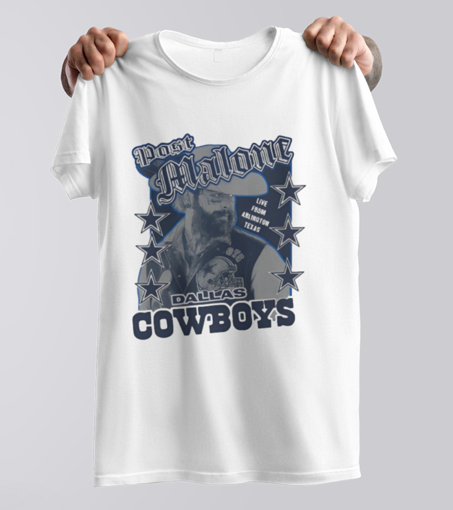 Post Malone Live Dallas Cowboys Arlington Texas Stars T-Shirt