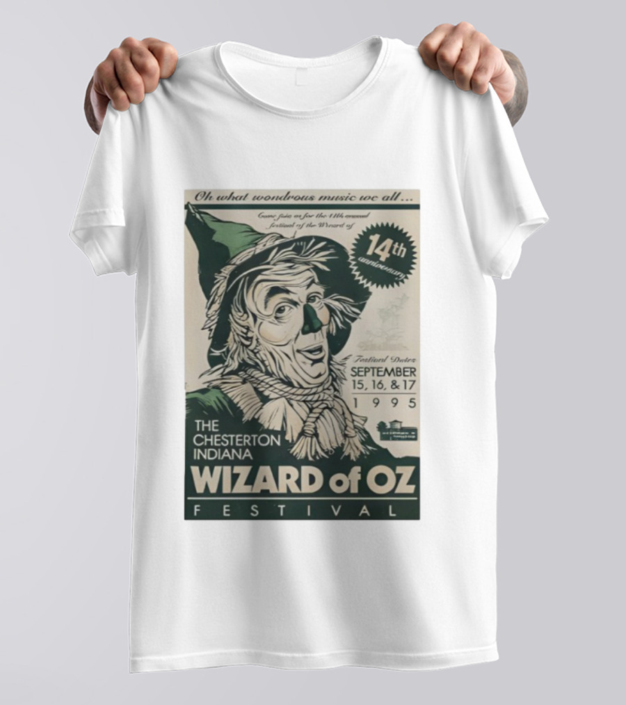 The Chesterton Indiana Wizard Of Oz Festival 14th Annual 1995 September 15 16 17 Flyer T-Shirt