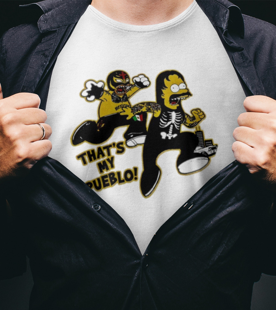 -The Simpsons Rey Mysterio That's My Pueblo San Diego Collaboration- T-Shirt