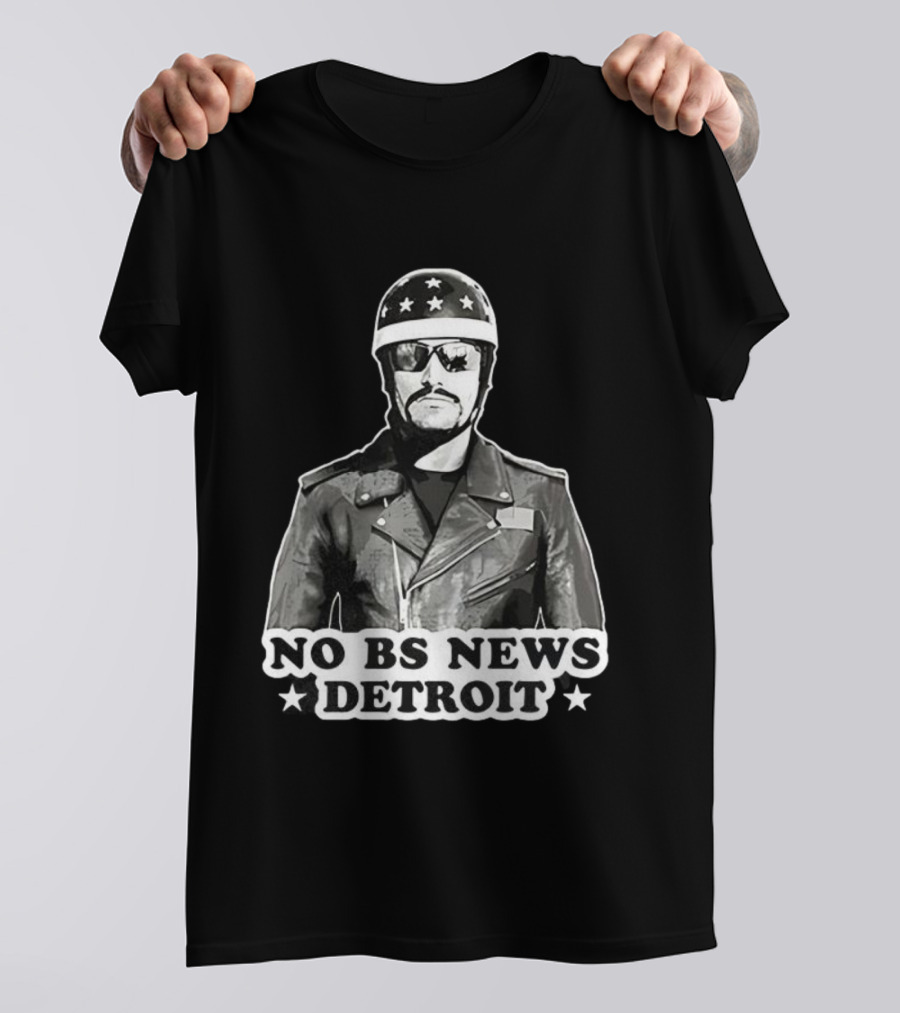 No BS News Detroit Leather Jacket Stars Sunglasses T-Shirt
