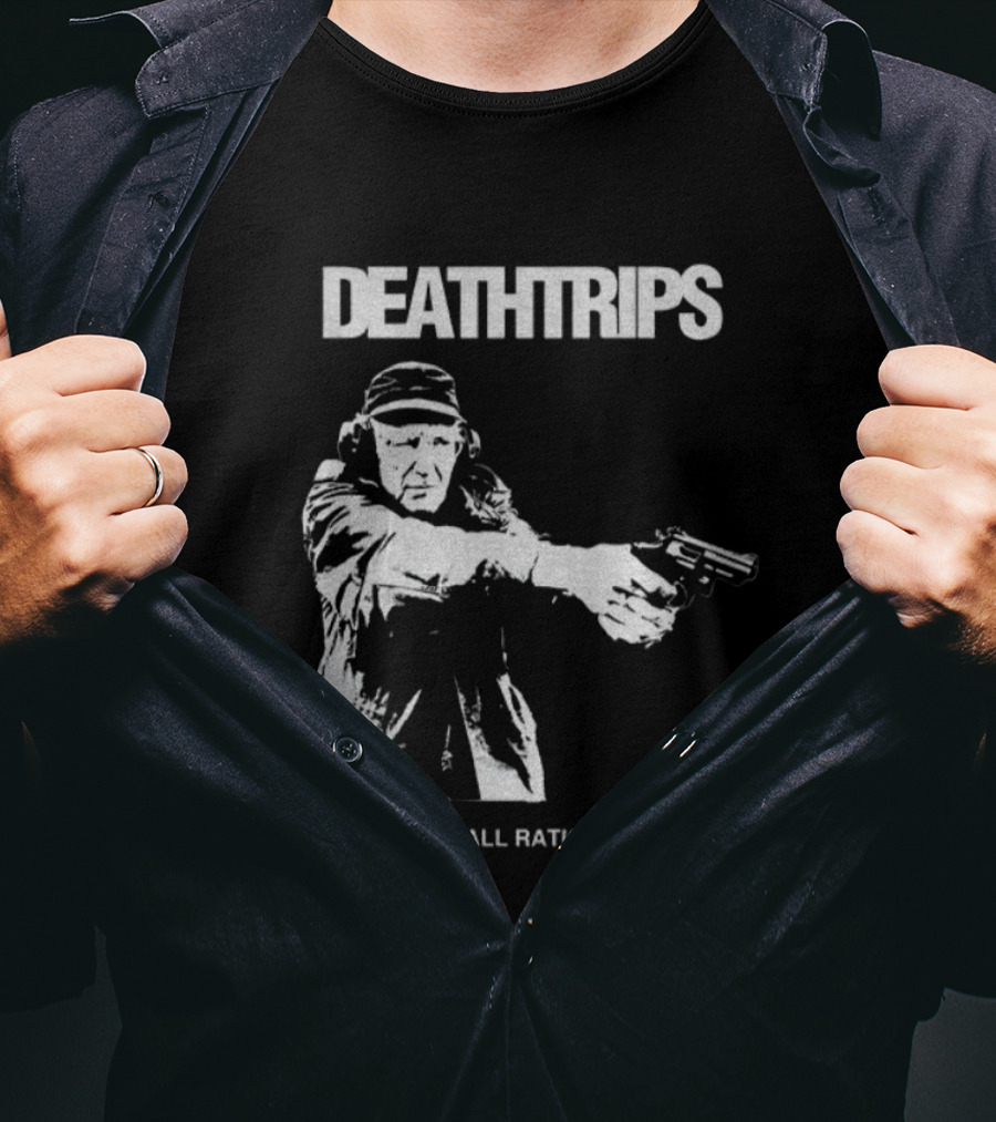 Deathtrips Exterminate All Rational Thought Gunman Illustration T-Shirt