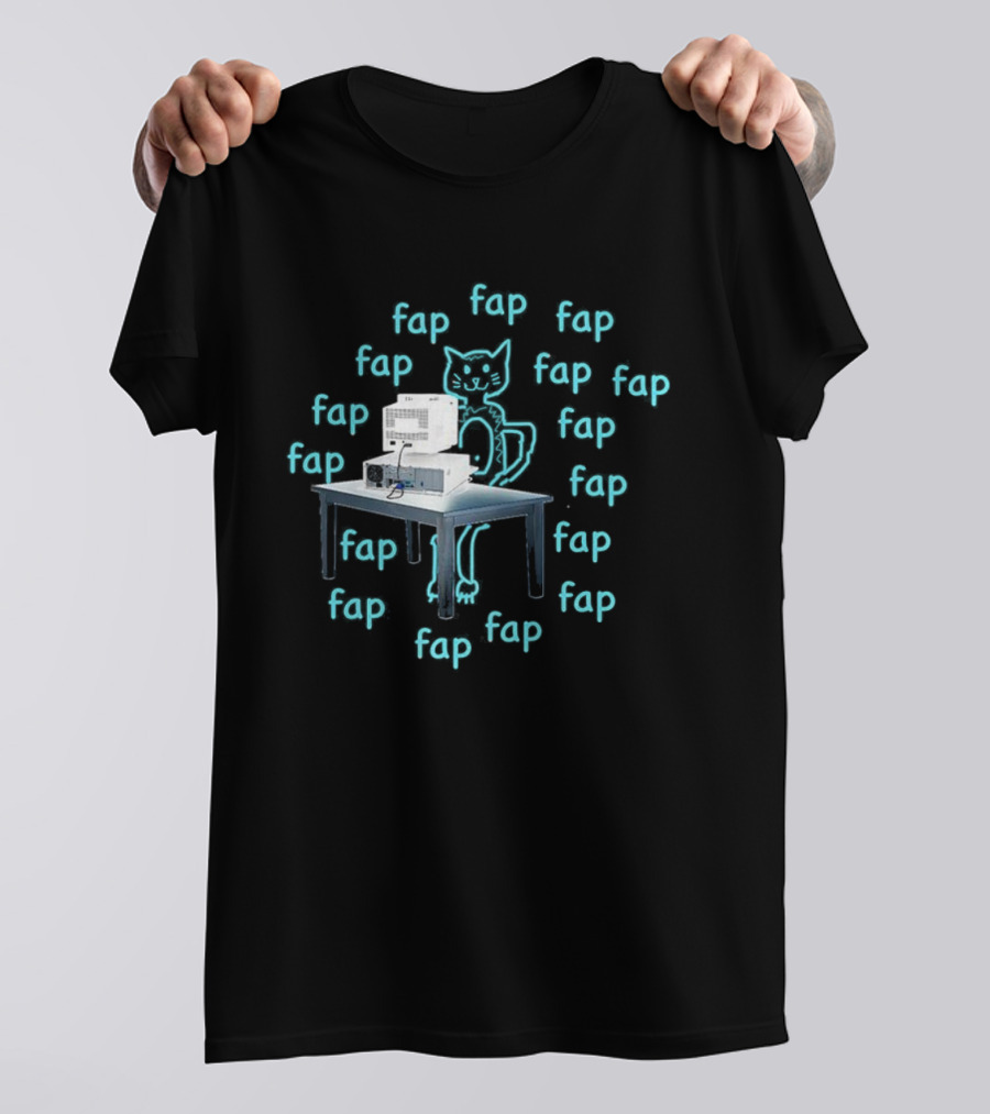 Fap Fap Fap Cat Copy Machine Fun T-Shirt
