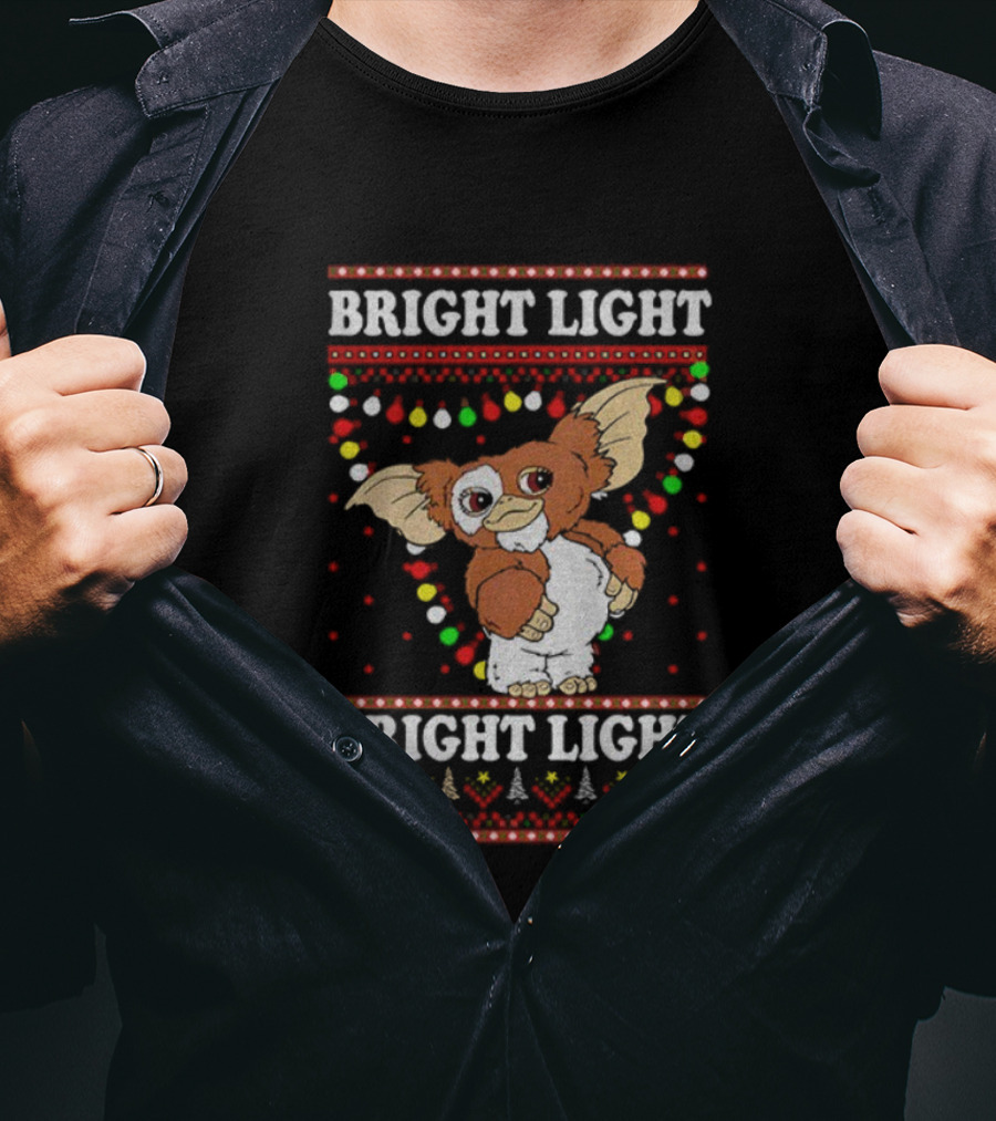 Bright Light Gizmo Gremlins Christmas Lights Sweater T-Shirt