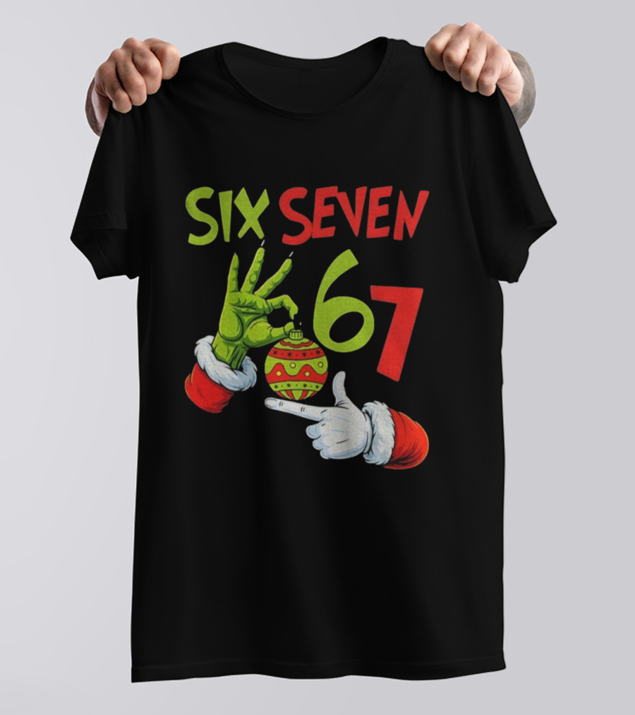 Six Seven 67 Grinch Christmas Bauble Merry Christmas T-Shirt
