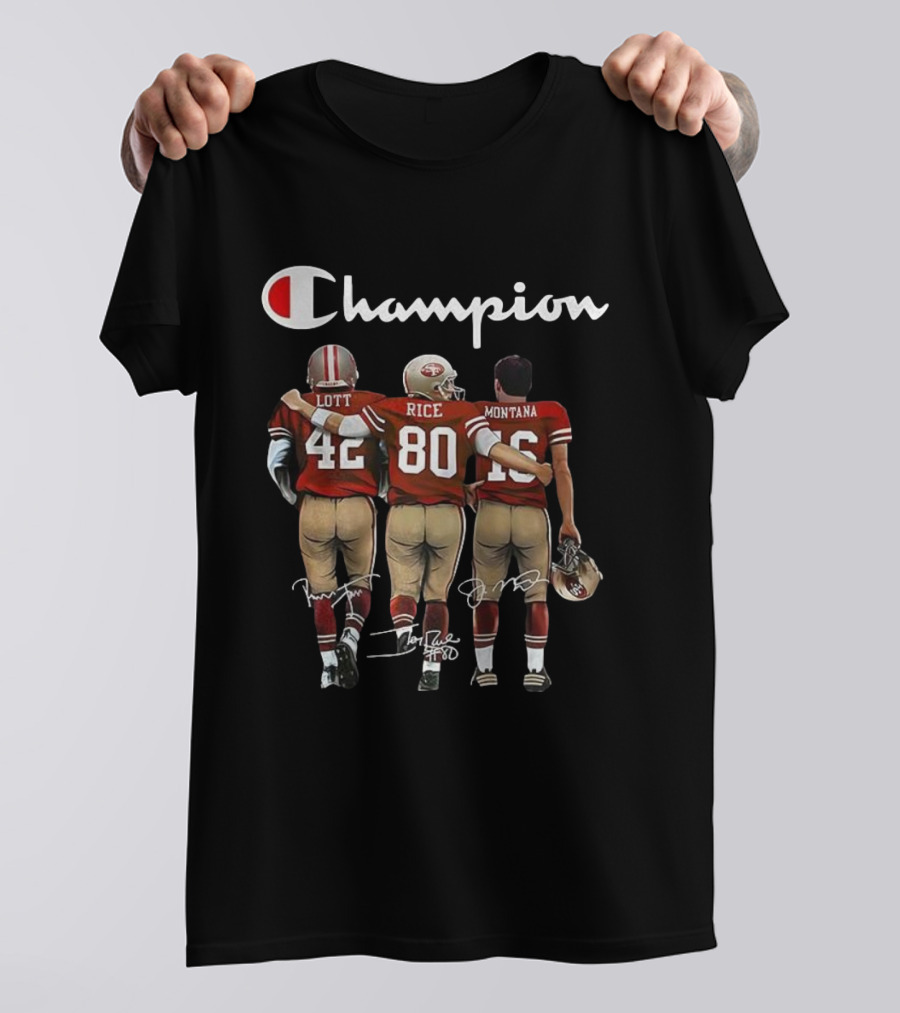 Champion Lott Rice Montana San Francisco 49ers Football Legends Signature T-Shirt