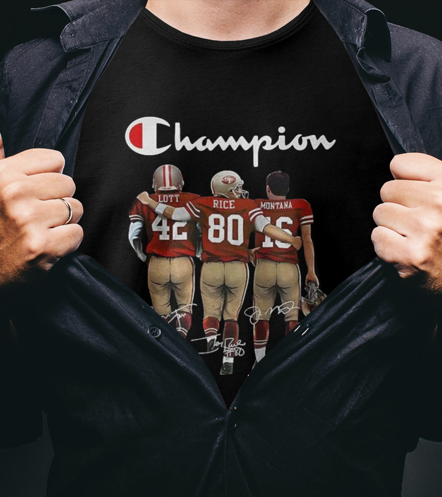 Champion Lott Rice Montana San Francisco 49ers Football Legends Signature T-Shirt