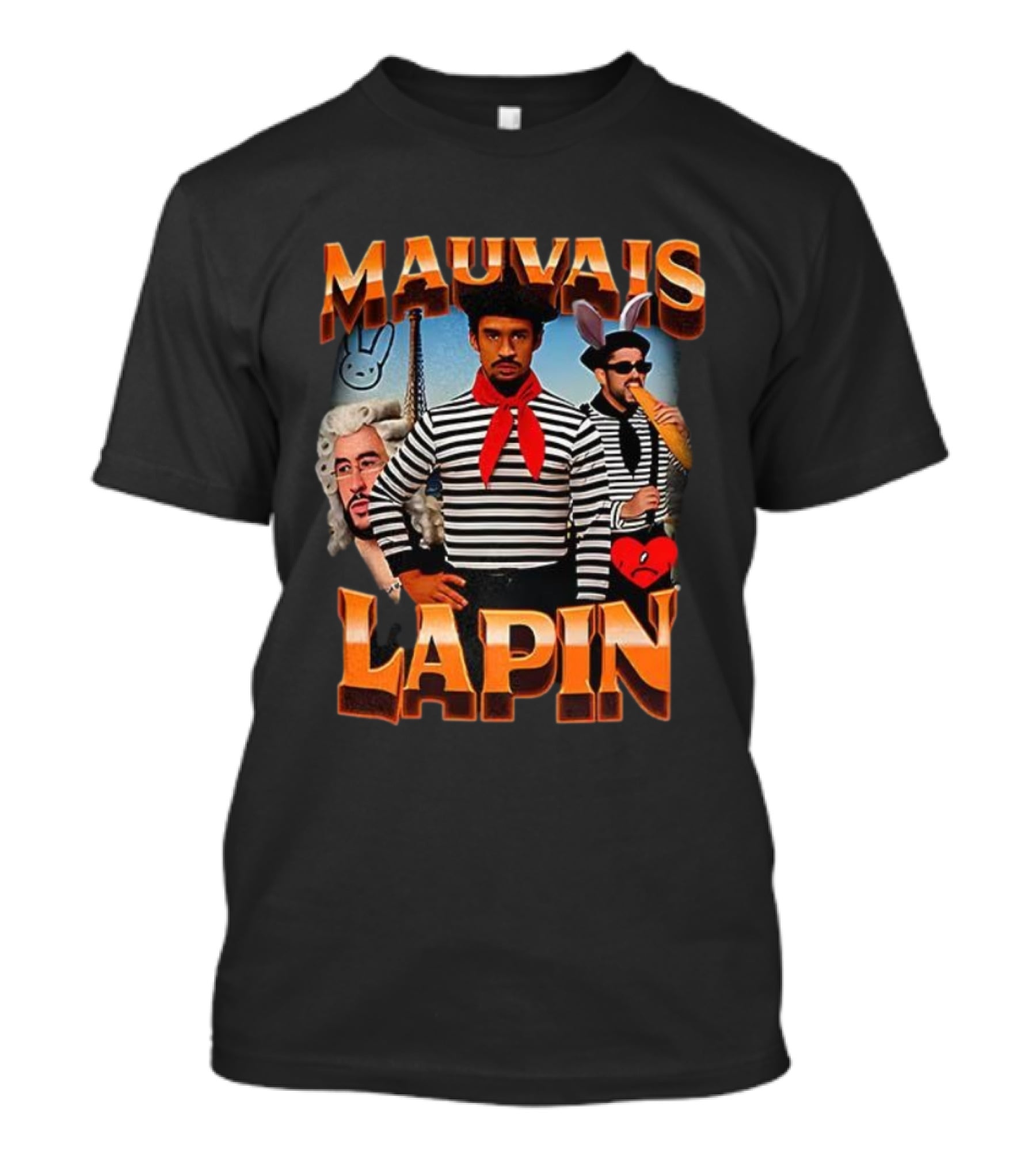 Mauvais Lapin French Style Bad Bunny Paris Imagery T-Shirt