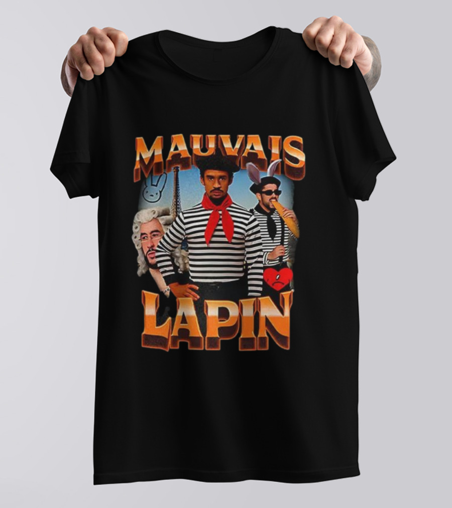 Mauvais Lapin French Style Bad Bunny Paris Imagery T-Shirt