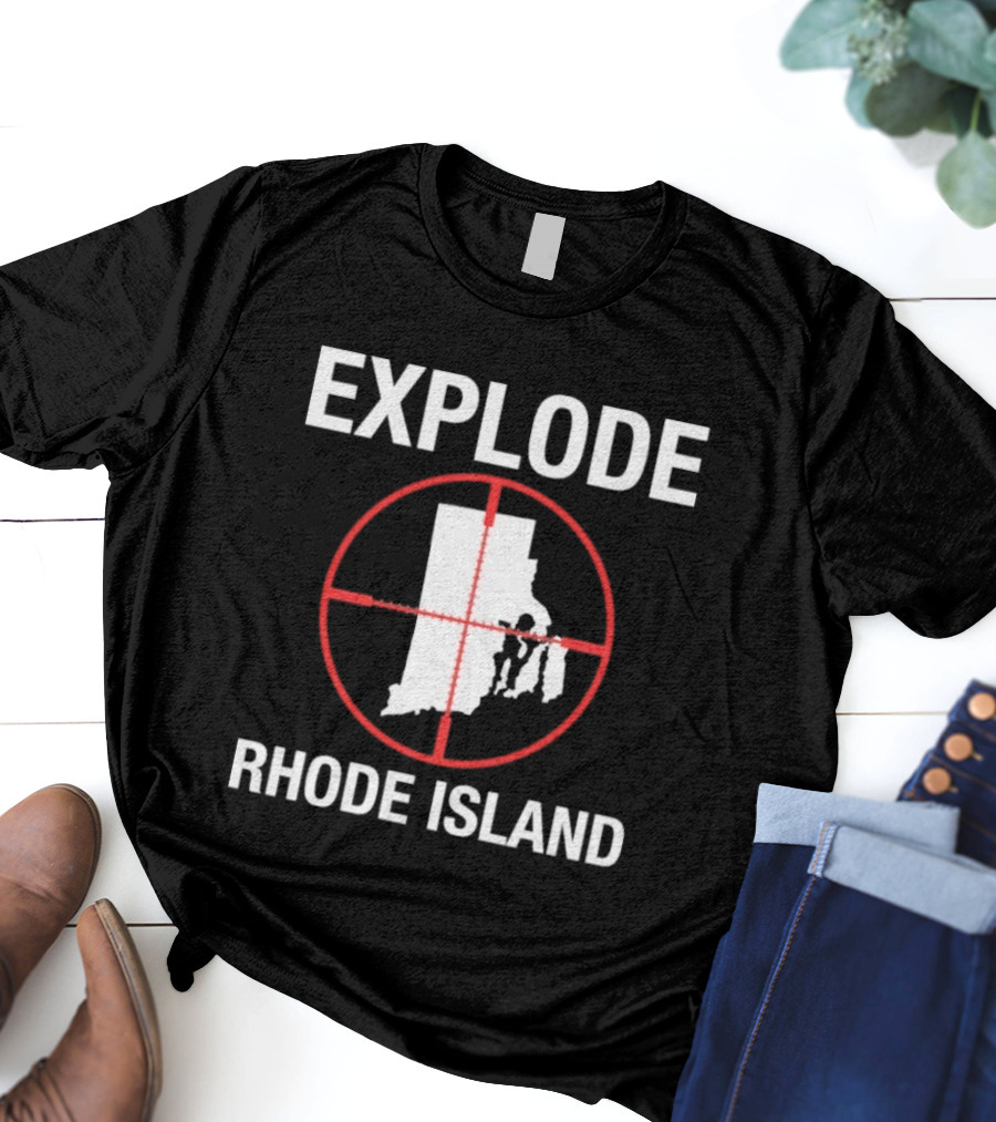 Explode Rhode Island Target Crosshair State Map T-Shirt