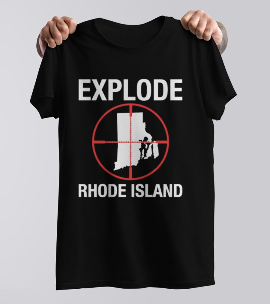 Explode Rhode Island Target Crosshair State Map T-Shirt