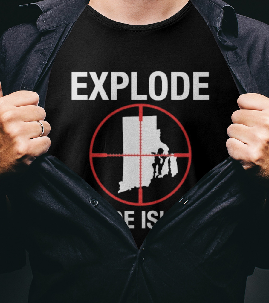 Explode Rhode Island Target Crosshair State Map T-Shirt