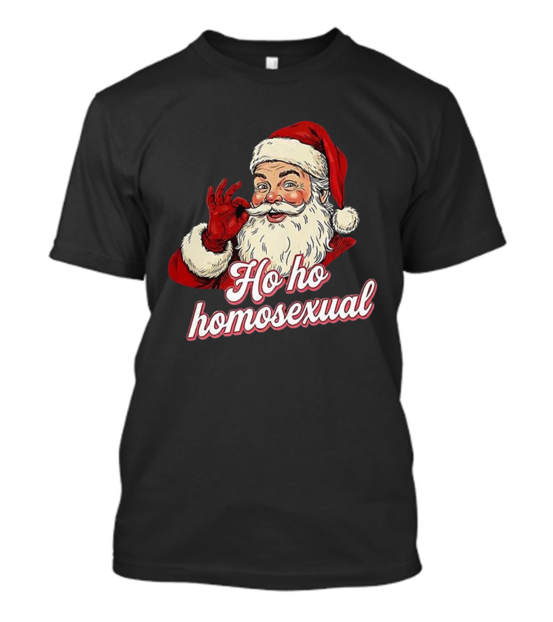 Santa Claus Ho Ho Homosexual Merry Christmas LGBTQ Pride T-Shirt