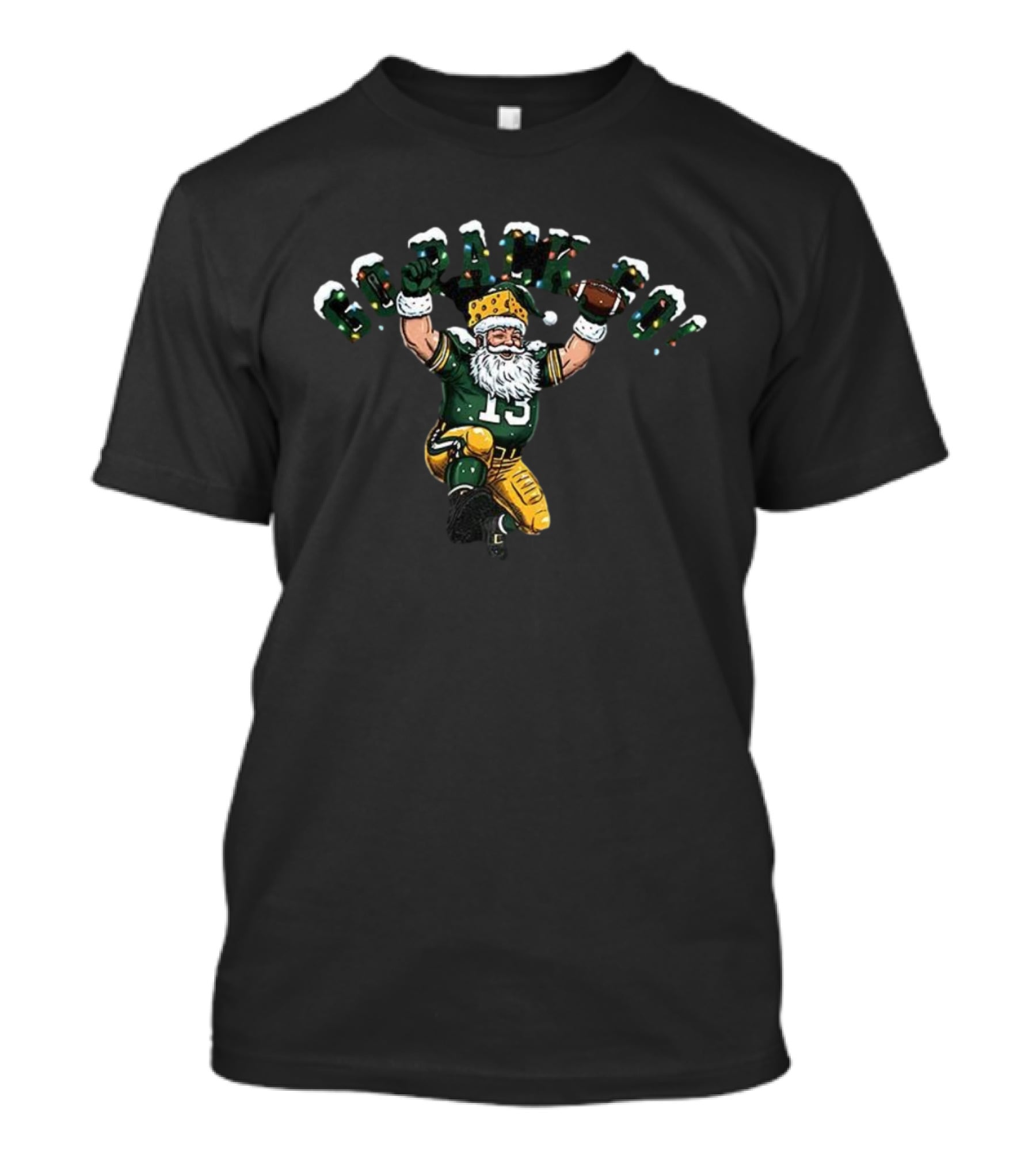 Santa Number 13 Go Pack Go Green Bay Packers Christmas T-Shirt