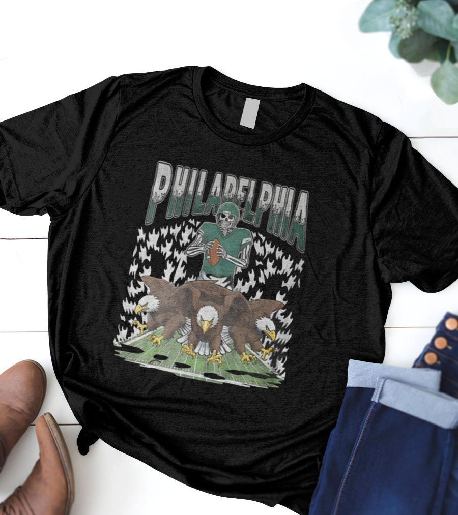 Philadelphia Skeleton Eagles Football Game Day T-Shirt