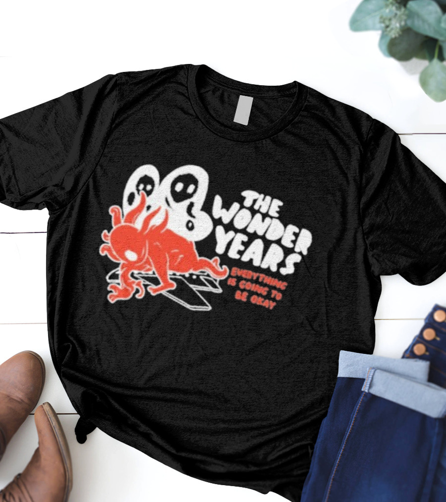 The Wonder Years Everything Is Going To Be Okay Anniversary 2025 Event Ghostly Red Creature Design T-Shirt