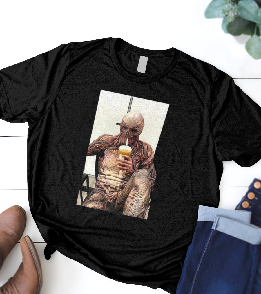 Vagner Stranger Things Creature Meme Coffee Scene T-Shirt