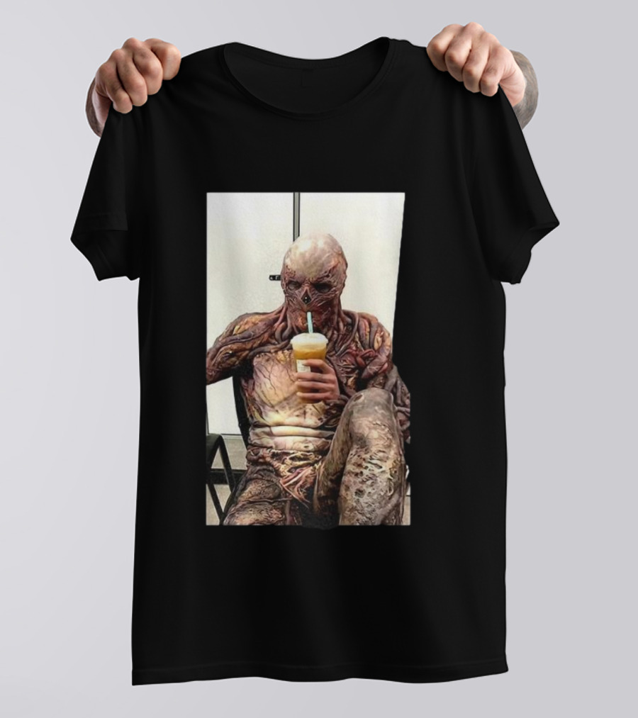 Vagner Stranger Things Creature Meme Coffee Scene T-Shirt