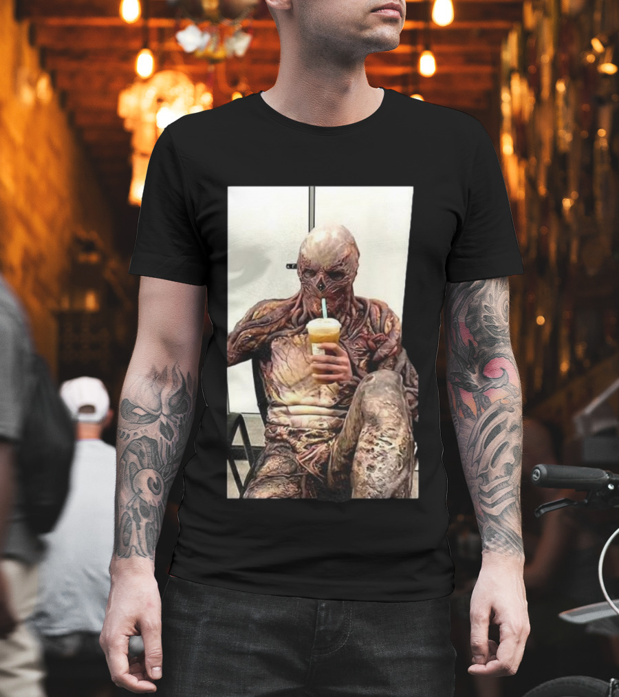 Vagner Stranger Things Creature Meme Coffee Scene T-Shirt