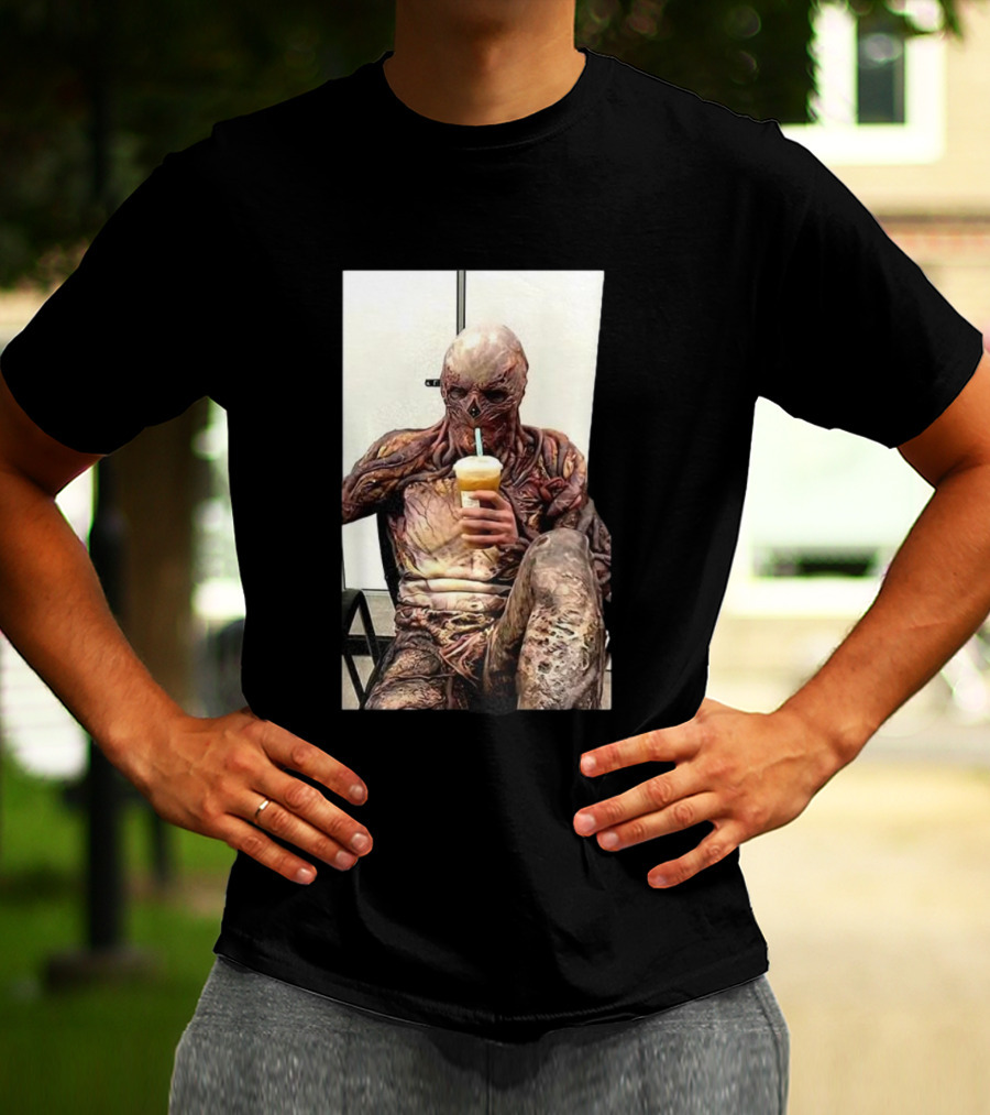 Vagner Stranger Things Creature Meme Coffee Scene T-Shirt