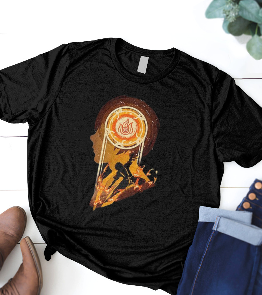Zuko Firebending Avatar The Last Airbender Fire Nation Symbol Silhouette T-Shirt
