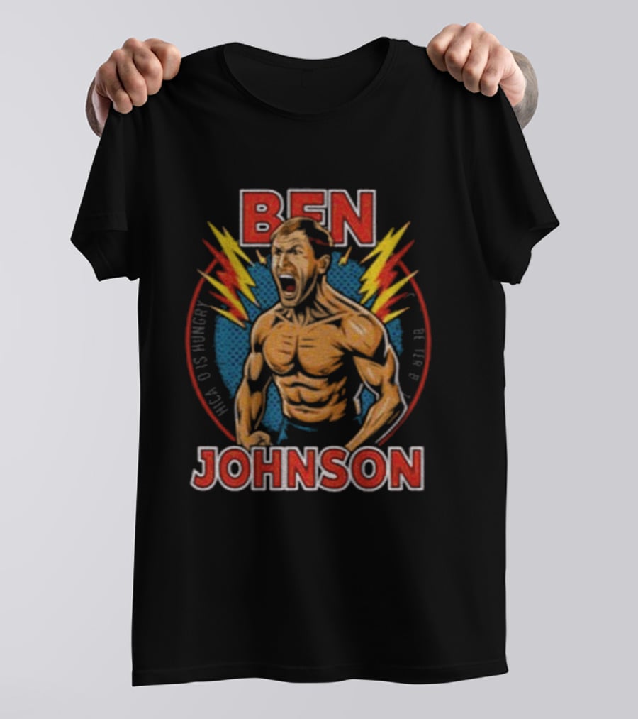 Ben Johnson Muscle Power With Lightning Bolts T-Shirt