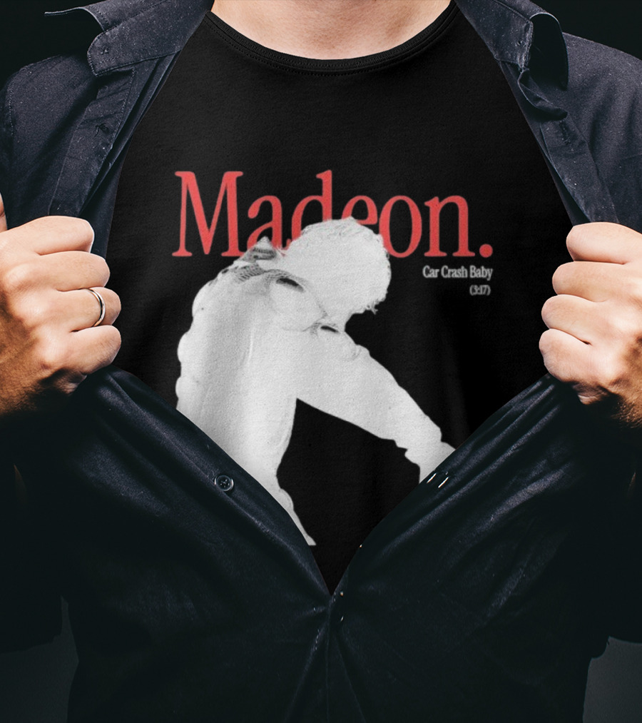 Madeon Car Crash Baby 607 White Silhouette T-Shirt