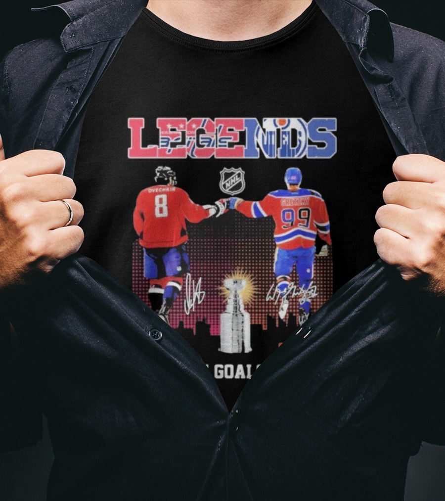 Alex Ovechkin 895 Wayne Gretzky 894 NHL Capitals Oilers Legends All Time Goals Leader T-Shirt