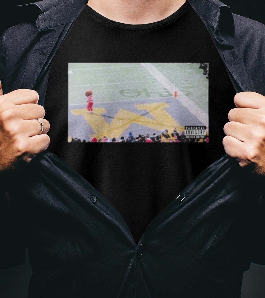 Ohio State Buckeyes Michigan Wolverines Mascot Stadium Rivalry Snow Scene T-Shirt