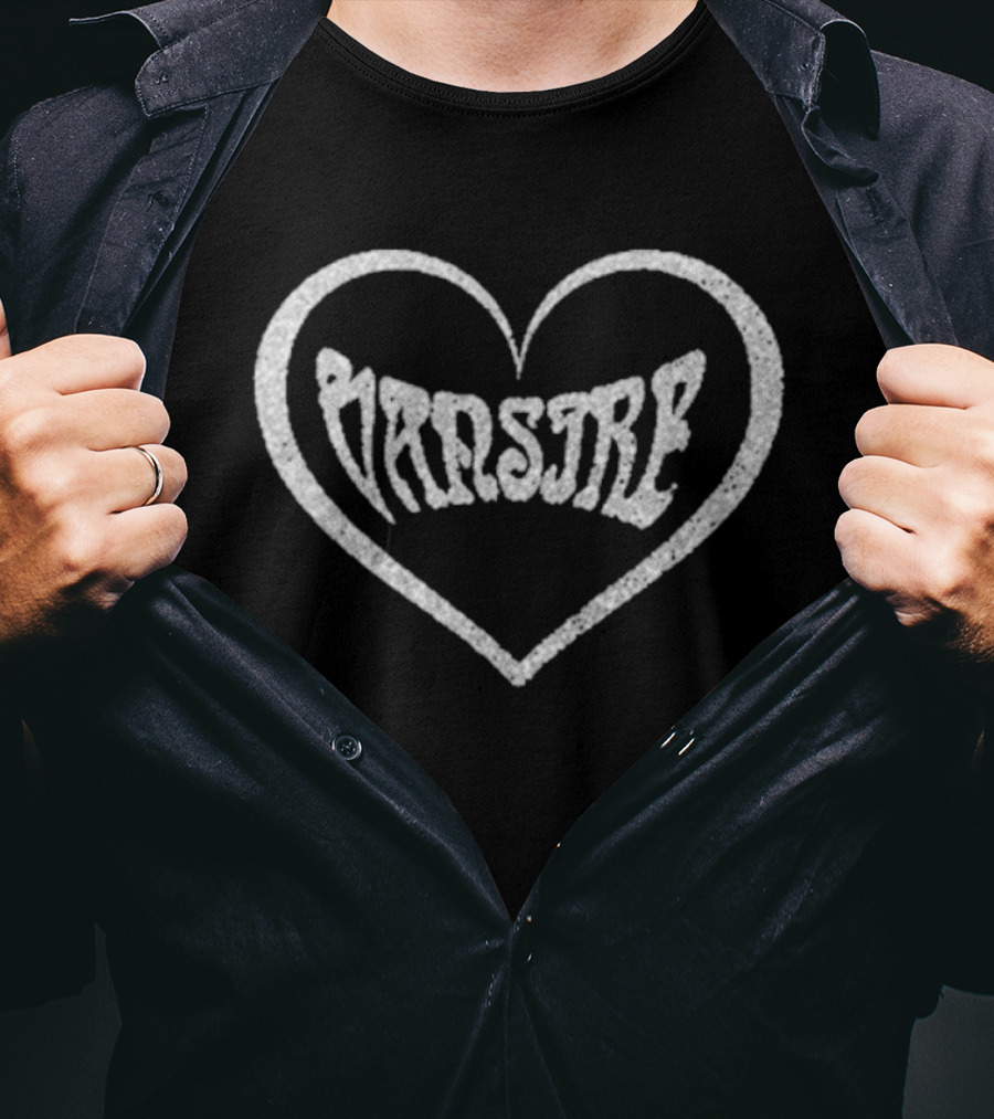 Vansire Glitter Heart Design Vintage Aesthetic T-Shirt