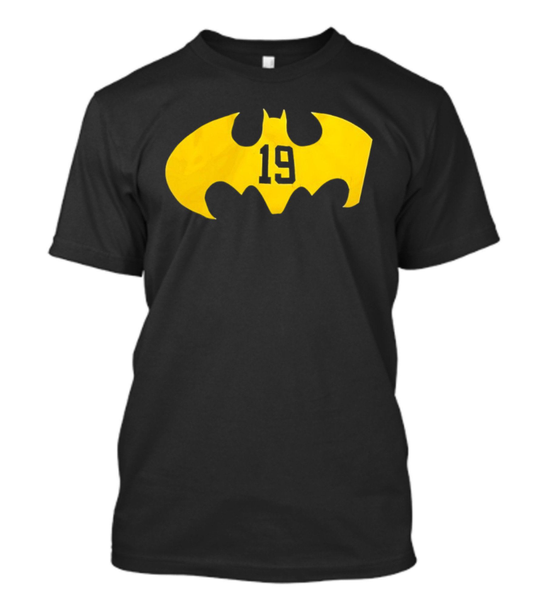 Batman 19 Michigan Wolverines Logo Icon Yellow Bat Symbol T-Shirt