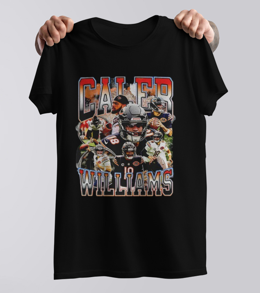 CALEB WILLIAMS 18 BEARS FOOTBALL ICON BOOTLEG COLLAGE T-Shirt